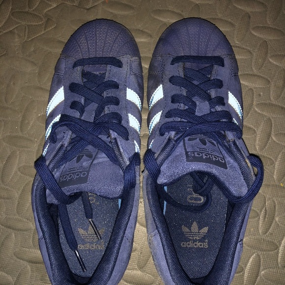Kids Navy blue suede shell top Adidas